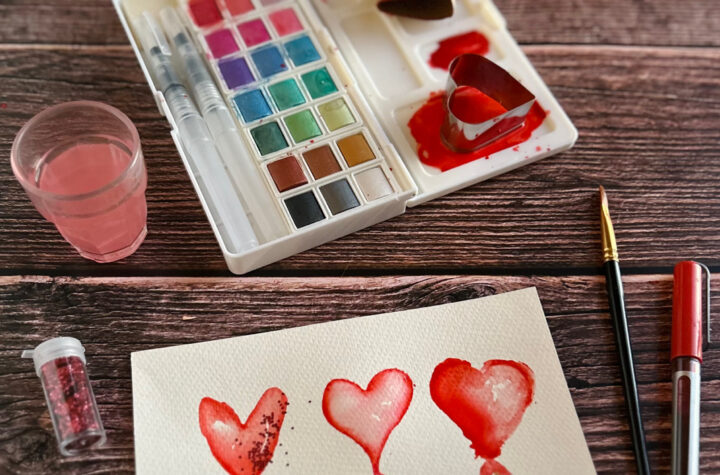 Watercolor Hearts Valentine's Craft Tutorial| Three Easy Painting Techniques