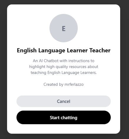 I Created Another Chatbot For ELL Teachers & It Seems To Be Relatively Decent?